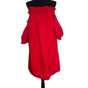 Eloquii Elements Women’s Plus Size Off the Shoulder Mini Shift Dress Red 20